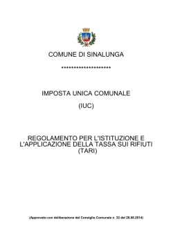 COMUNE DI SIN ************** IMPOSTA UNICA C REGOLAMENTO