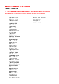 Classifica in ordine di arrivo 12km