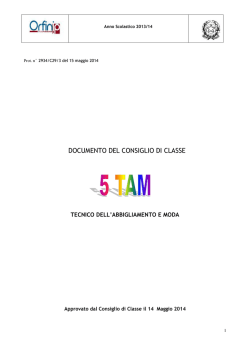 Documento 15 maggio V TAM - Istituto Professionale Orfini