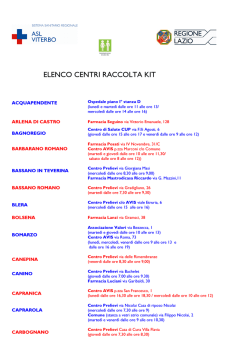 Centri di riconsegna delle provette