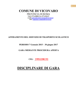 DISCIPLINARE DI GARA - Comune di Vicovaro
