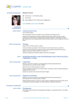 Beatrice Peroni - Ordine degli Psicologi della Lombardia