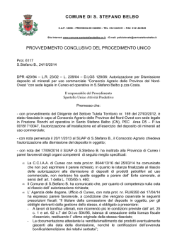 FOGLIO INTESTATO - Comune di Santo Stefano Belbo