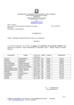 p.1/1 IL DIRIGENTE VISTO il DECRETO MONOCRATICO TAR Lazio