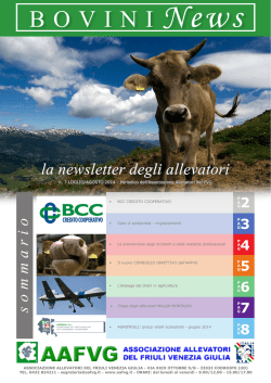 Newsletter BOVINI NEWS DI LUGLIO 2014