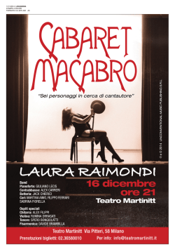 Laura Raimondi in &ldquo;Cabaret macabro&rdquo;
