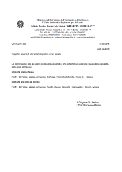 Circ n.2/14 ser Ai docenti Agli studenti Oggetto