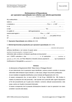 Dichiarazione di Rispondenza al Regolamento ENAC