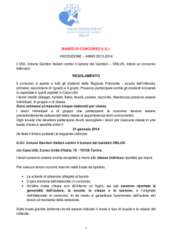 BANDO DI CONCORSO U.G.I. VIII EDIZIONE – ANNO 2013