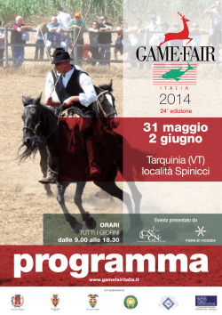 programma - Game Fair Italia