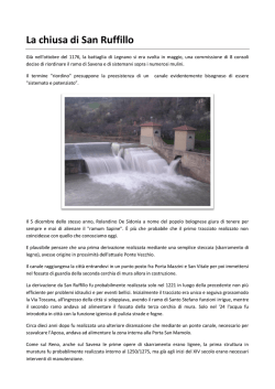 La chiusa di San Ruffillo - Consorzi dei canali di Reno e Savena in