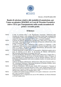 Bando TFA - Università Telematica eCampus