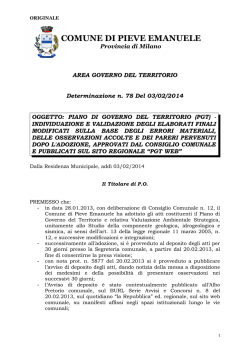 COMUNE DI PIEVE EMANUELE - Gazzetta Amministrativa