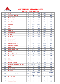 CONVENZIONE SGC MONDADORI RIVISTE DISPONIBILI