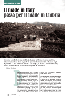 Il made in Italy passa per il made in Umbria