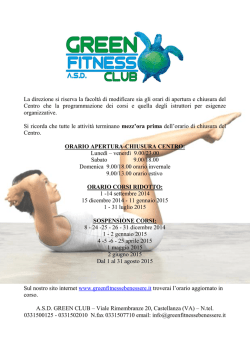 La direzione si riserva la facolt&agrave; di modificare sia gli orari di apertura