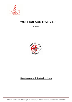 &ldquo;VOCI DAL SUD FESTIVAL&rdquo; - Divi art Associazione culturale