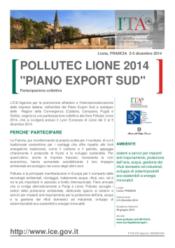 POLLUTEC LIONE 2014 "PIANO EXPORT SUD"