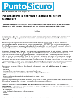ImpresaSicura: la sicurezza e la salute nel settore