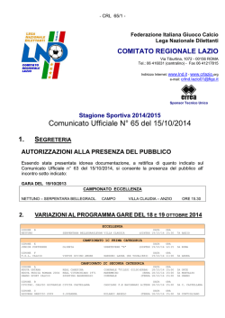 Com. Uff. LND PRI-SEC-JUR 16.10.2014