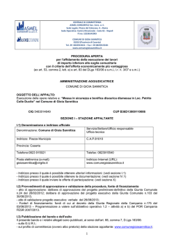 BANDO APPALTO BONIFICA DISCARICA LOC. PETRITO