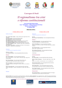 Il regionalismo tra crisi e riforme costituzionali
