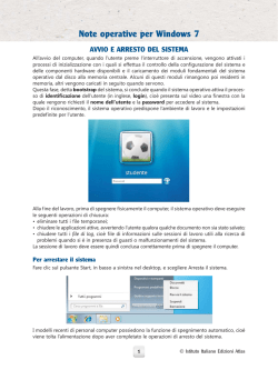 Note operative per Windows 7