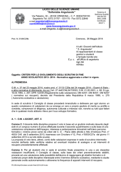 CRITERI PER LO SVOLGIMENTO DEGLI SCRUTINI DI FINE ANNO
