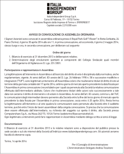 avviso di convocazione di assemblea ordinaria