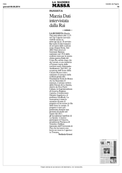 Marzia Dati intervistata dalla Rai
