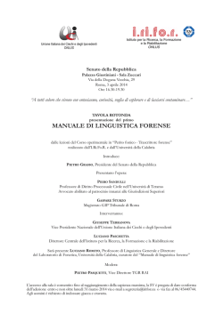 MANUALE DI LINGUISTICA FORENSE