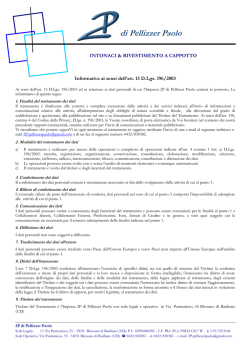 Informativa Privacy D.lgs. 196/2003