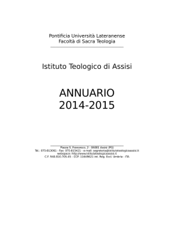 Annuario 2014/15 - istituto teologico assisi