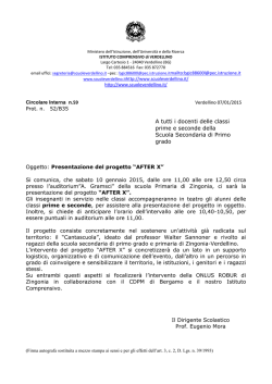 Progetto "After x" - Istituto Comprensivo di Verdellino