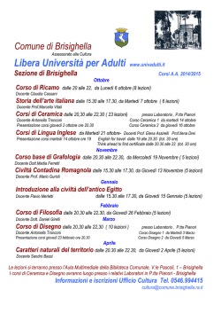 Universit&agrave; per adulti 2014