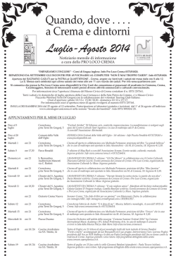 eventi estivi a crema - luglio/agosto 2014