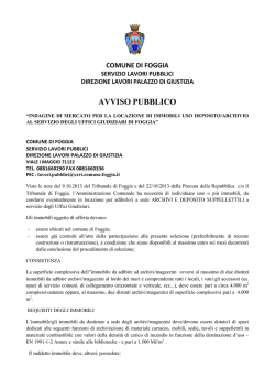 AVVISO PUBBLICO - Comune di Foggia