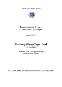 Relazione anno 2012 - Università degli studi di Bergamo