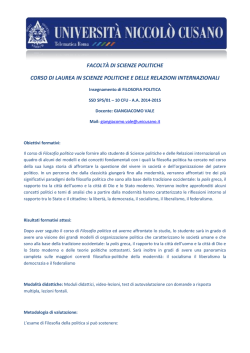 FACOLT&Agrave; DI SCIENZE POLITICHE CORSO DI