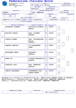 Sorteggio - Federazione Italiana Bocce