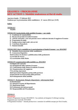 Bando Erasmus 2014/2015 - LLPManager