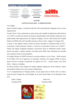 NEWSLETTER DICEMBRE 2014