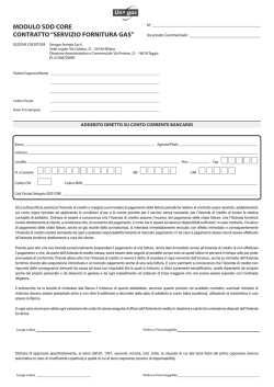 modulo sdd core contratto &ldquo;servizio fornitura gas&rdquo;