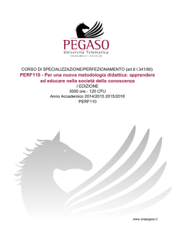 PERF110 - Per una nuova metodologia didattica: apprendere ed