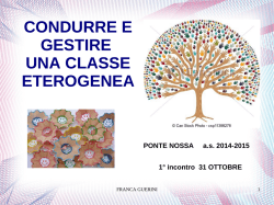 CONDURRE E GESTIRE UNA CLASSE ETEROGENEA