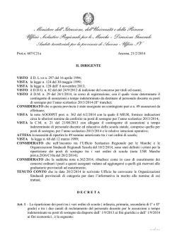 Prot. 607/C21a del 21/02/2014 - Ufficio Scolastico Regionale per le