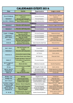 CALENDARIO EVENTI 2014