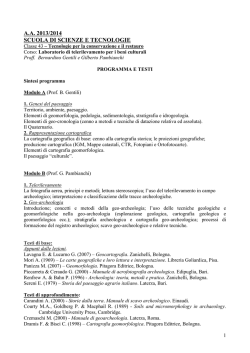 A.A. 2013/2014 SCUOLA DI SCIENZE E TECNOLOGIE