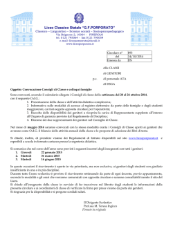 Si ricorda la convocazione dei consigli di classe