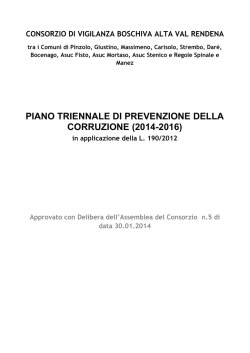 Piano Triennale di Prevenzione della Corruzione 2014